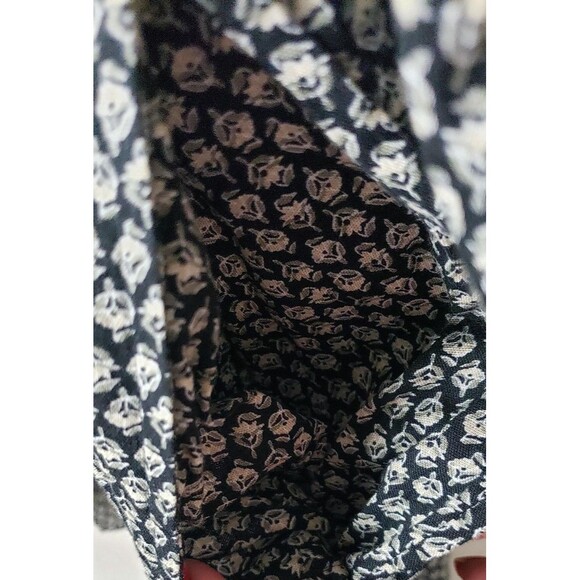 Old Navy Dress Womens 3X Black White Boho Floral Print Long Sleeve Tassel Pocket - Picture 7 of 8